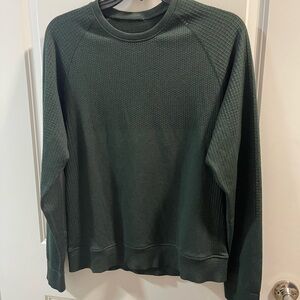 Men's Green Sweater Lululemon Engineered Warmth Long Sleeve Rainforest Green
